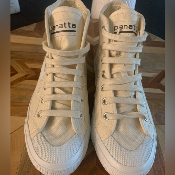 NEW Superga High top canvas swallow tail retro style sneakers size 37 - Picture 5 of 8